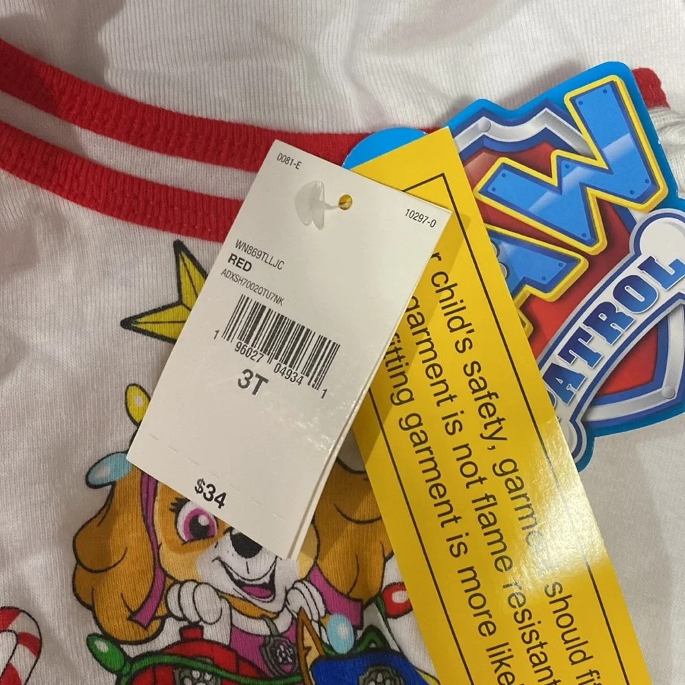 NWT! Paw Patrol Christmas Holiday‎ Pj Top